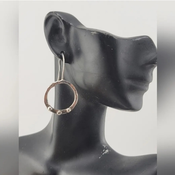 STERLING SILVER DANGLING EARRINGS HANDMADE - Picture 3 of 5